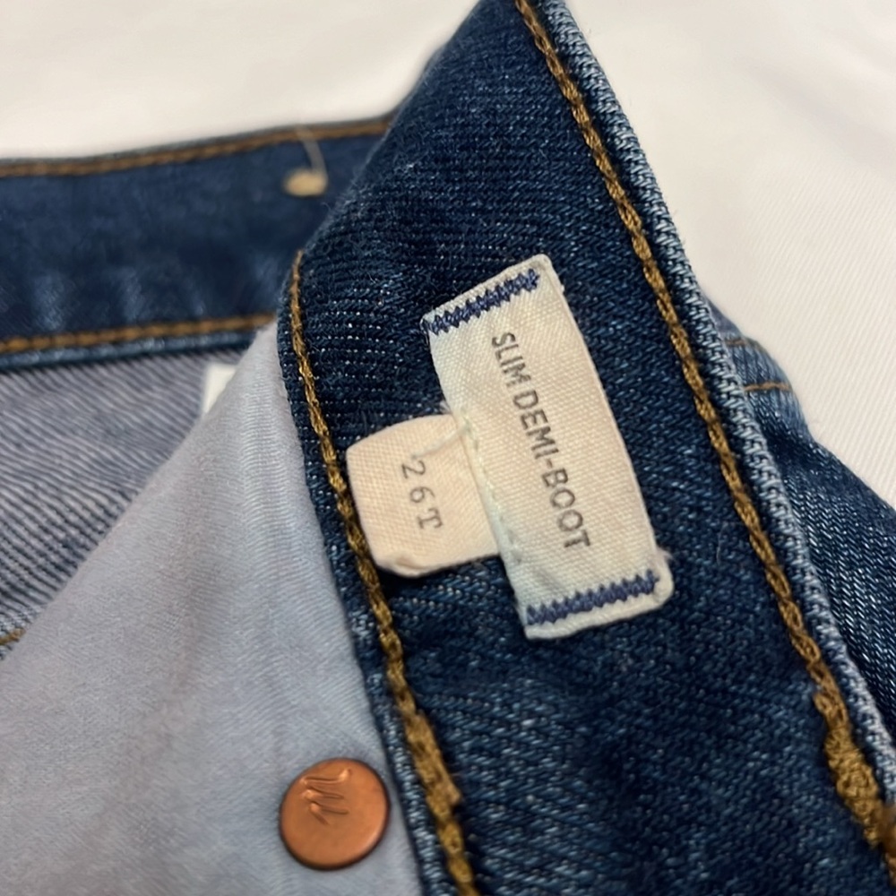 Madewell slim Demi boot jeans size 26 T - Picture 5 of 14